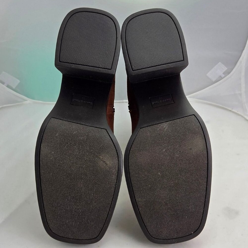 Sun + Stone Womens  Size 11 Tiannaa Faux Suede Square Toe Booties Brown Block He - Picture 9 of 9